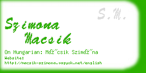 szimona macsik business card